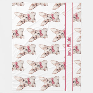 Couverture Polaire Coquette Corgi Nom costumizable