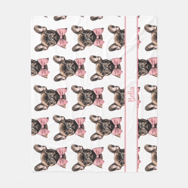 Couverture Polaire Coquette Frenchie Nom costumizable (Devant)