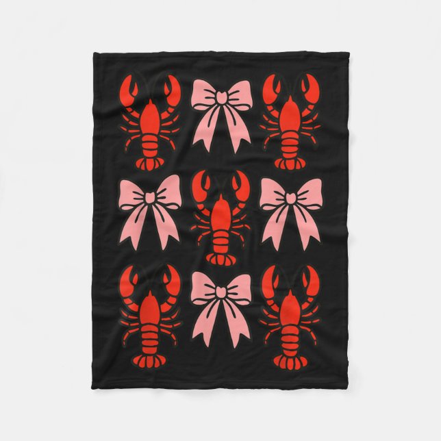 Couverture Polaire Coquette Lobster Nk Bow Clean Girl Retro Aesthetic (Devant)