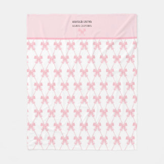 Couverture Polaire Coquette Pink Bow personnalisée
