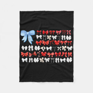 Couverture Polaire Coquette Rouge Blanc Et Bleu Américain Bows Funny