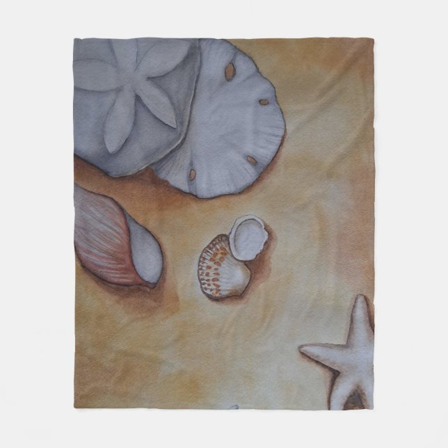 Couverture Polaire Coquillages de sable (Devant)