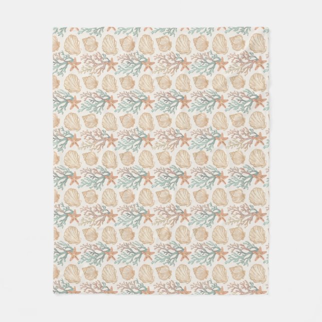 Couverture Polaire Coquillages et Corail (Devant)