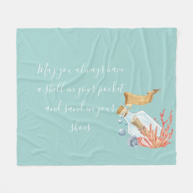 Couverture Polaire Coquille Dans Votre Thème Plage De Poche (Devant (Horizontal))