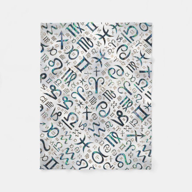 Couverture Polaire Coquille et or d'ormeau de glyphs de zodiaque sur (Devant)