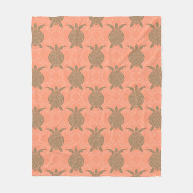 Couverture Polaire Coquille rose tortue polaire (Devant)
