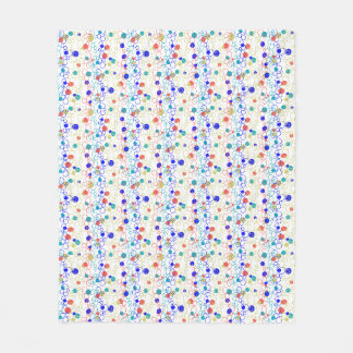 Couverture Polaire Corail bleu Aqua Lime Cercles verts Points