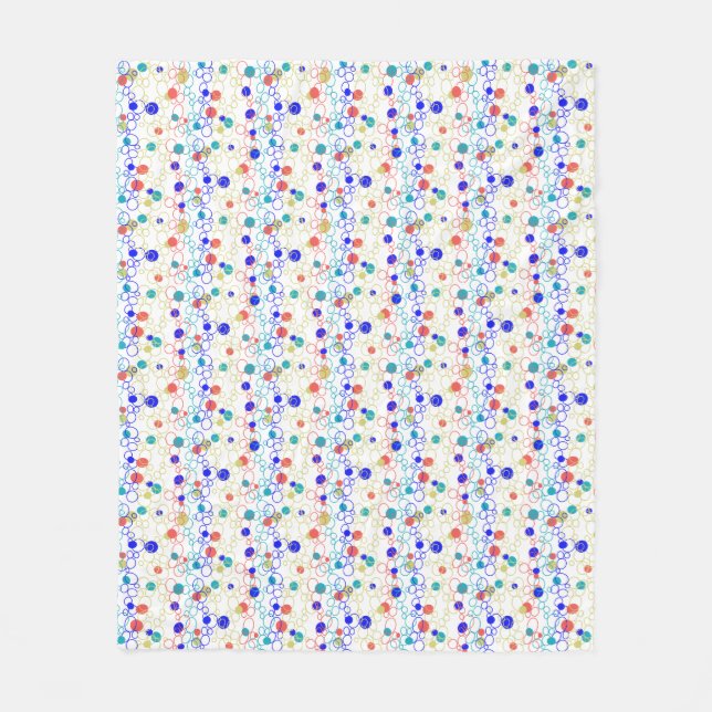 Couverture Polaire Corail bleu Aqua Lime Cercles verts Points (Devant)