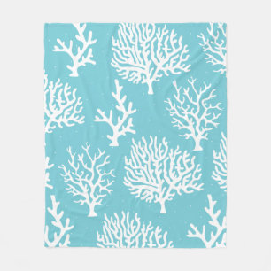 Couverture Polaire Corail côtier blanc de mer et points micro
