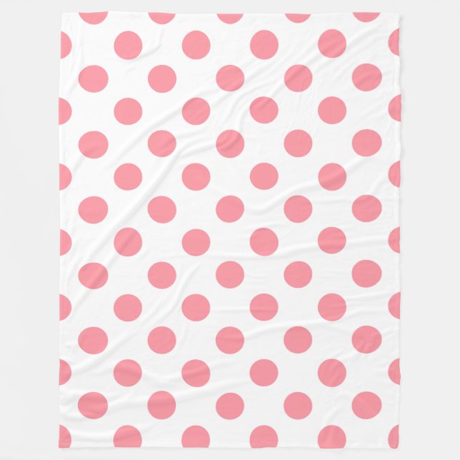 Couverture Polaire Corail et pois blancs (Devant)
