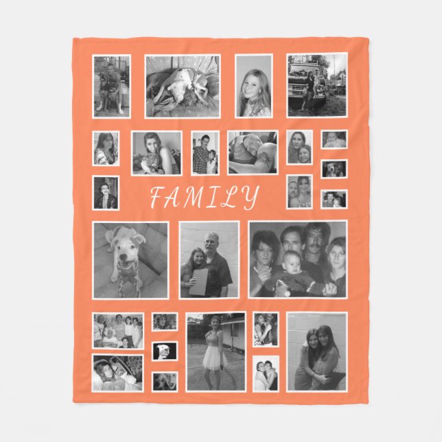 Couverture Polaire Corail fait sur commande de noir et de blanc (Devant)