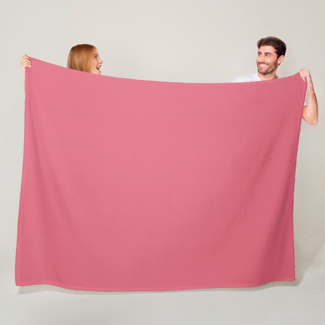Couverture Polaire Corail Rouge Pastel Pastèque Rose Uni (En situation)