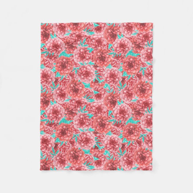 Couverture Polaire Coral Floral (Devant)