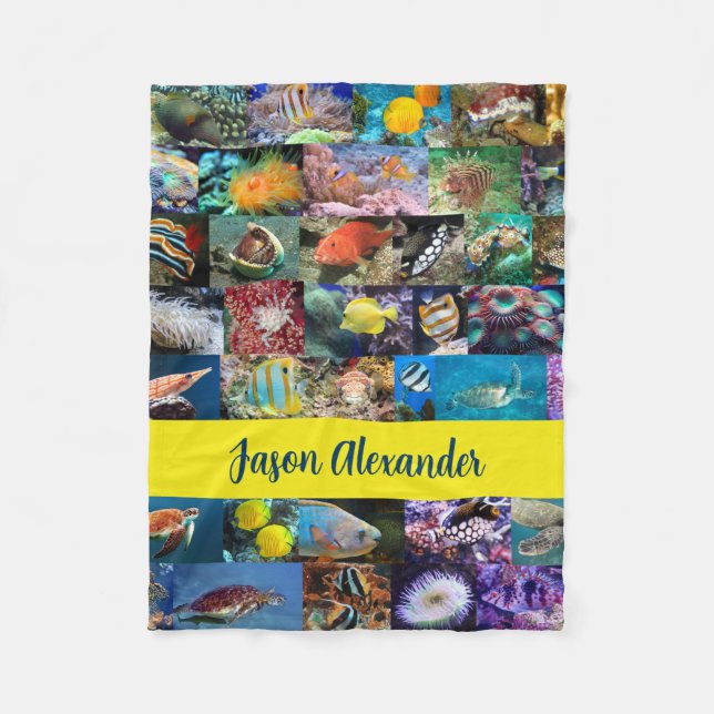 Couverture Polaire Coral Reef Marine Vie Poissons Animaux Photos Coll (Devant)