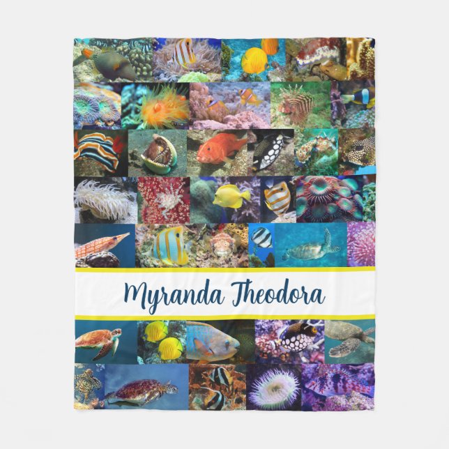 Couverture Polaire Coral Reef Marine Vie Poissons Animaux Photos Coll (Devant)