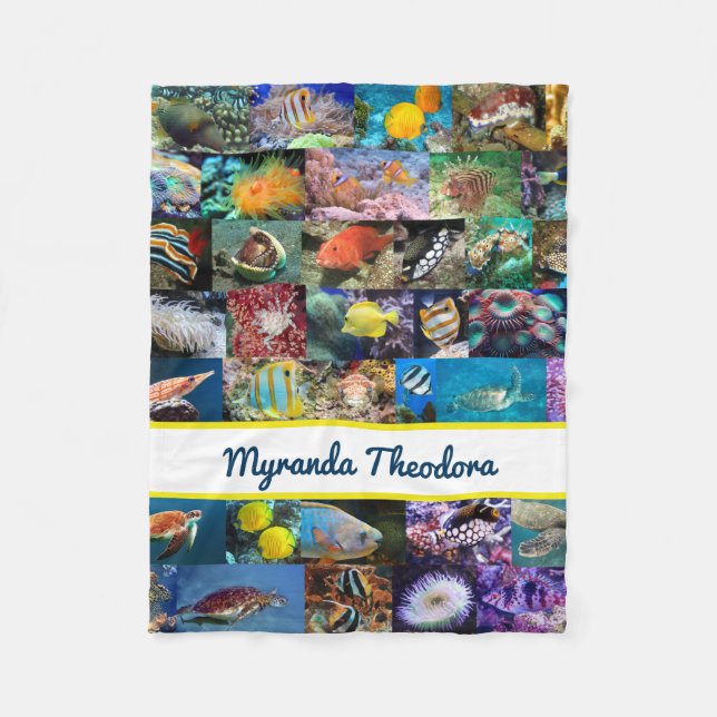 Couverture Polaire Coral Reef Marine Vie Poissons Animaux Photos Coll (Devant)