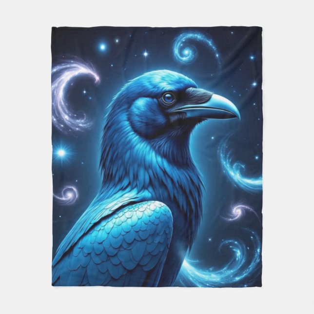 Couverture Polaire Corbeau bleu cosmique (Devant)