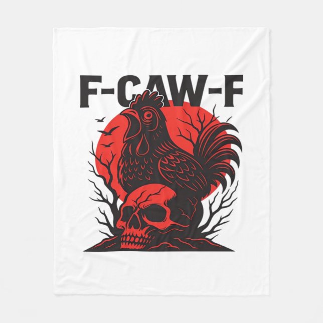 Couverture Polaire Corbeau F-Caw-F Humour Gothique Drôle (Devant)