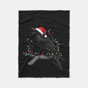 Couverture Polaire Corbeau noir, F-caw-f drôle de corbeau de Noël San