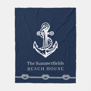 Couverture Polaire Corde d'Ancres nautiques Famille Vacances Maison d