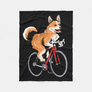 Couverture Polaire Corgi à vélo Biker Cycliste mignon