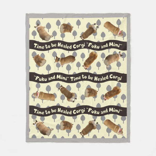 Couverture Polaire corgi blanket tree (Devant)