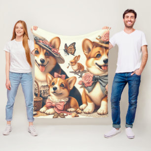 Couverture Polaire Corgi cardigan gallois Vintage