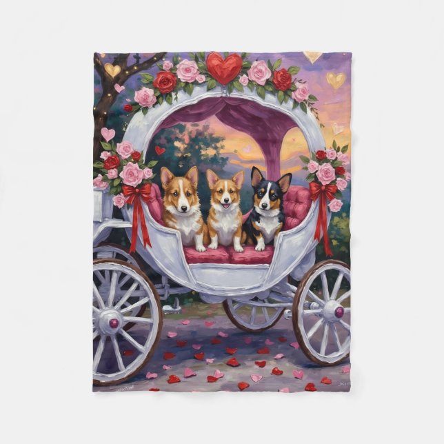 Couverture Polaire Corgi Chien Saint-Valentin  (Devant)