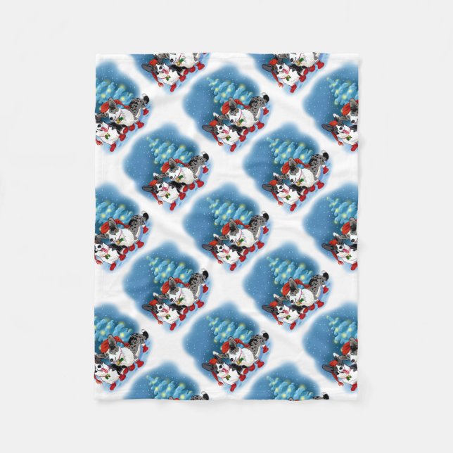 COUVERTURE POLAIRE CORGI CHRISTMAS (Devant)