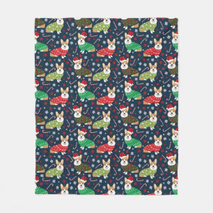 Couverture Polaire Corgi Christmas Sweaters Blanket