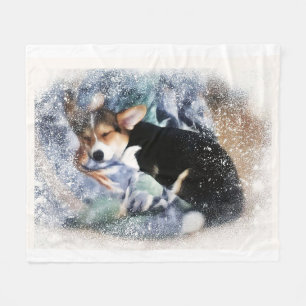 Couverture Polaire Corgi gallois dormant