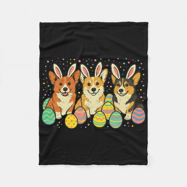 Couverture Polaire Corgi Pâques  (Devant)