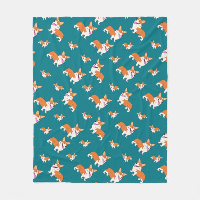 Couverture Polaire Corgi riant de Gallois (Devant)