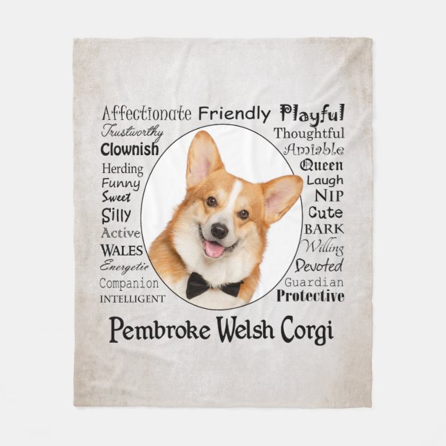 Couverture Polaire Corgi Traits (Devant)