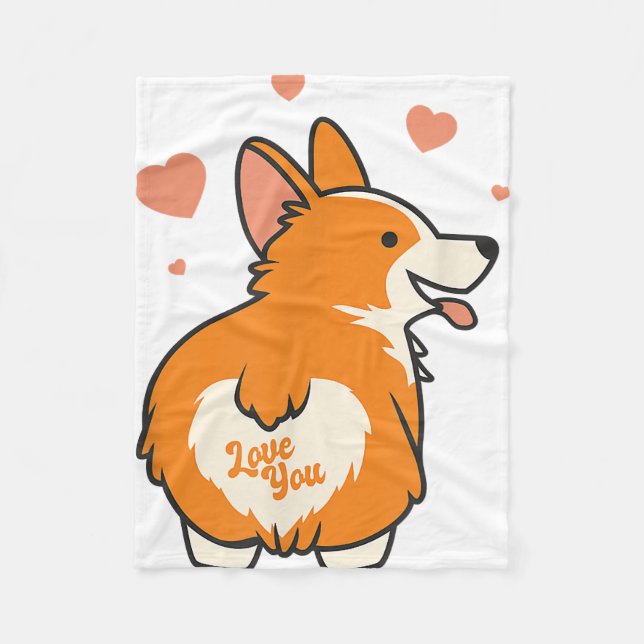 Couverture Polaire Corgi Valentines Day Gift Dog Lover Heart (Devant)