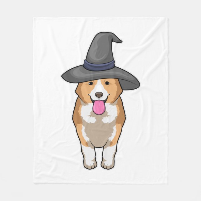 Couverture Polaire Corgi Witch (Devant)