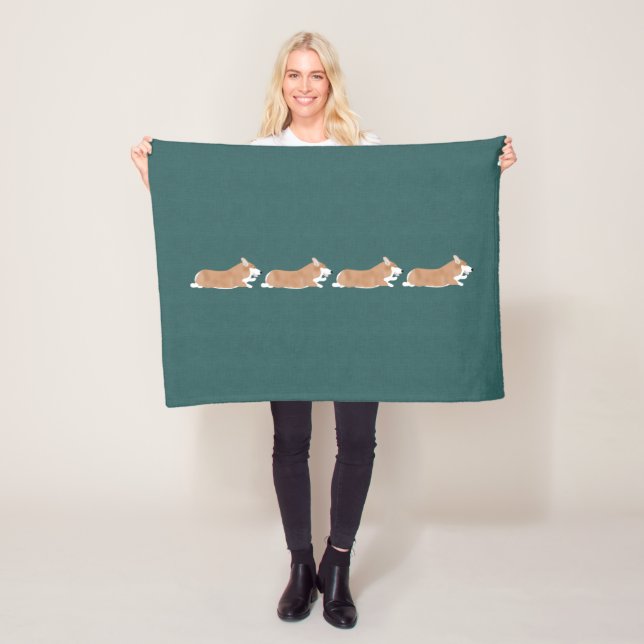 Couverture polaire Corgis volant (En situation)