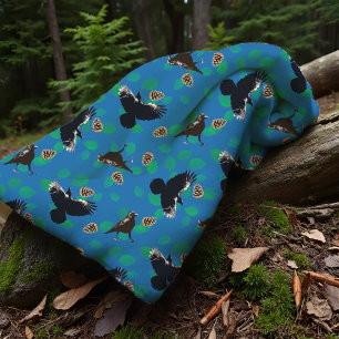 Couverture Polaire Corneilles douillettes en vol Forêt Boisé Pinecone