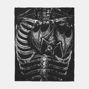 Couverture Polaire Corps de squelette X-ray avec chauve-souris
