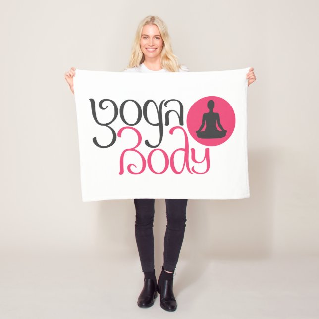 Couverture Polaire Corps de Yoga avec Pose de Yoga Graphique (En situation)