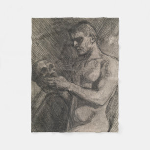 Couverture Polaire Corps d'un homme tenant un crâne (par Albert Edelf