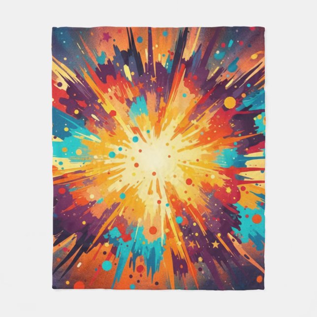 Couverture Polaire Cosmic Burst Abstract Splatter Art (Devant)