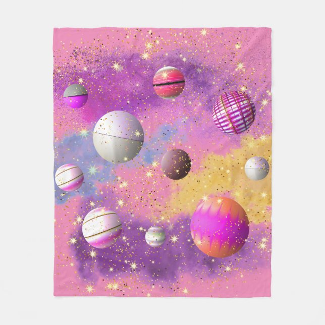 Couverture Polaire Cosmic Cotton Bonbon Galaxy (Devant)
