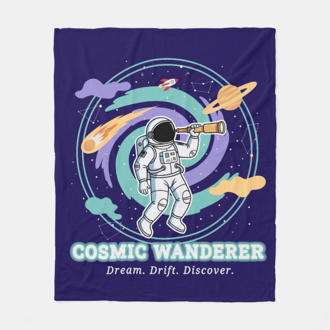 Couverture Polaire Cosmic Wanderer Astronaut Telescop (Devant)