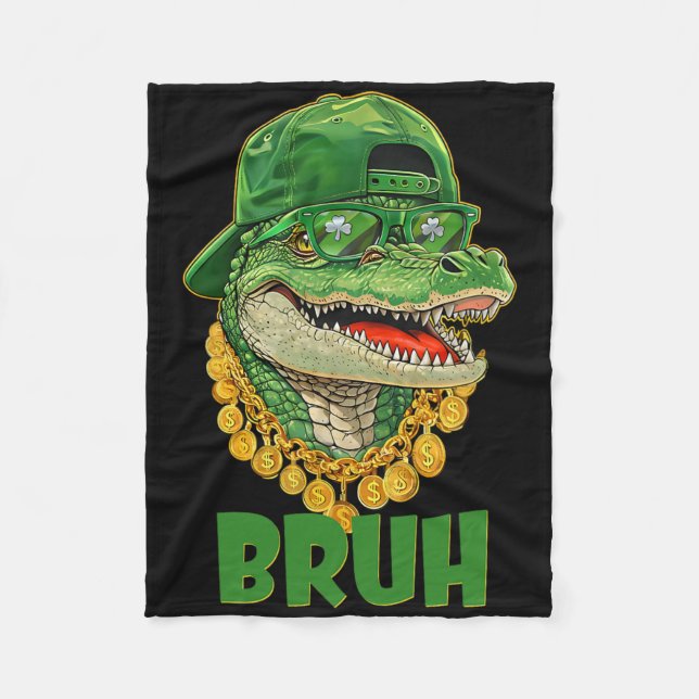 Couverture Polaire Costume Alligator Bruh St Patricks Day Adolescents (Devant)