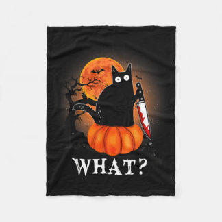 Couverture Polaire Costume de chat noir effrayant Halloween pour chat