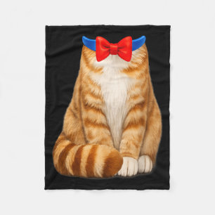 Couverture Polaire Costume de chat orange noeud papillon tabby mignon