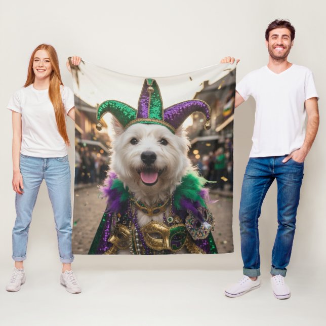 Couverture Polaire Costume de chien bouffon de Mardi Gras (En situation)