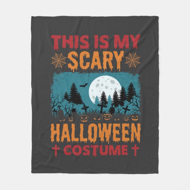 Couverture Polaire Costume de Halloween Effrayant Drôle Graphique Lun (Devant)
