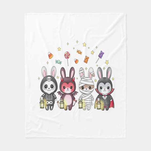 Couverture Polaire Costume de lapin mignon Halloween (Devant)